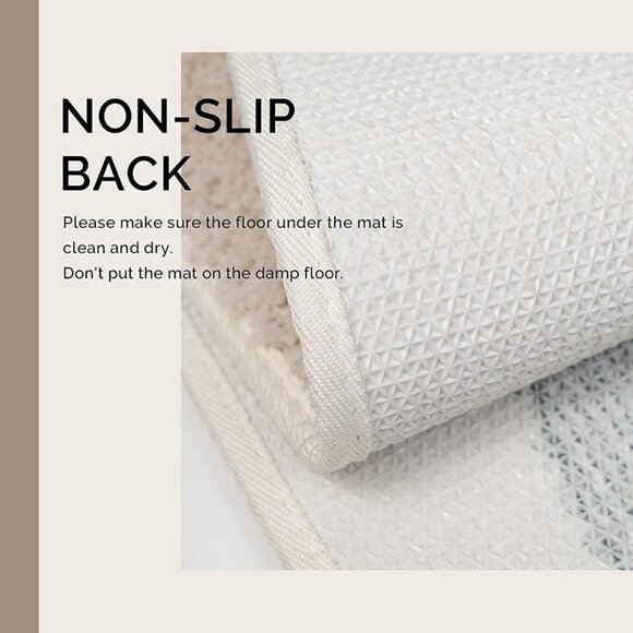 NEW Runner Rug 24x60, Beige Rug Runner Washable for Bathroom Bedroom - Picture 7 of 8